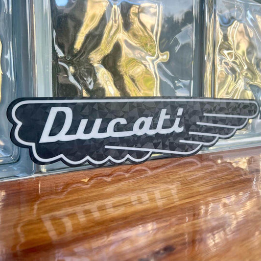 image of 3d printed ducati wing coloured black and white