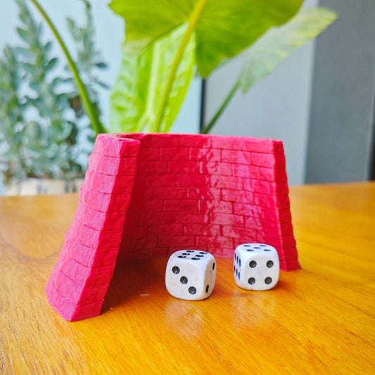 3d printed brick wall dicer stopper front